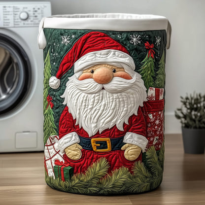Santa Claus Gnome Quilted Laundry Basket GFTOXM328