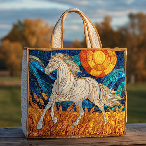 Stained Glass horse Quilted Tote Bag GFTOXM32