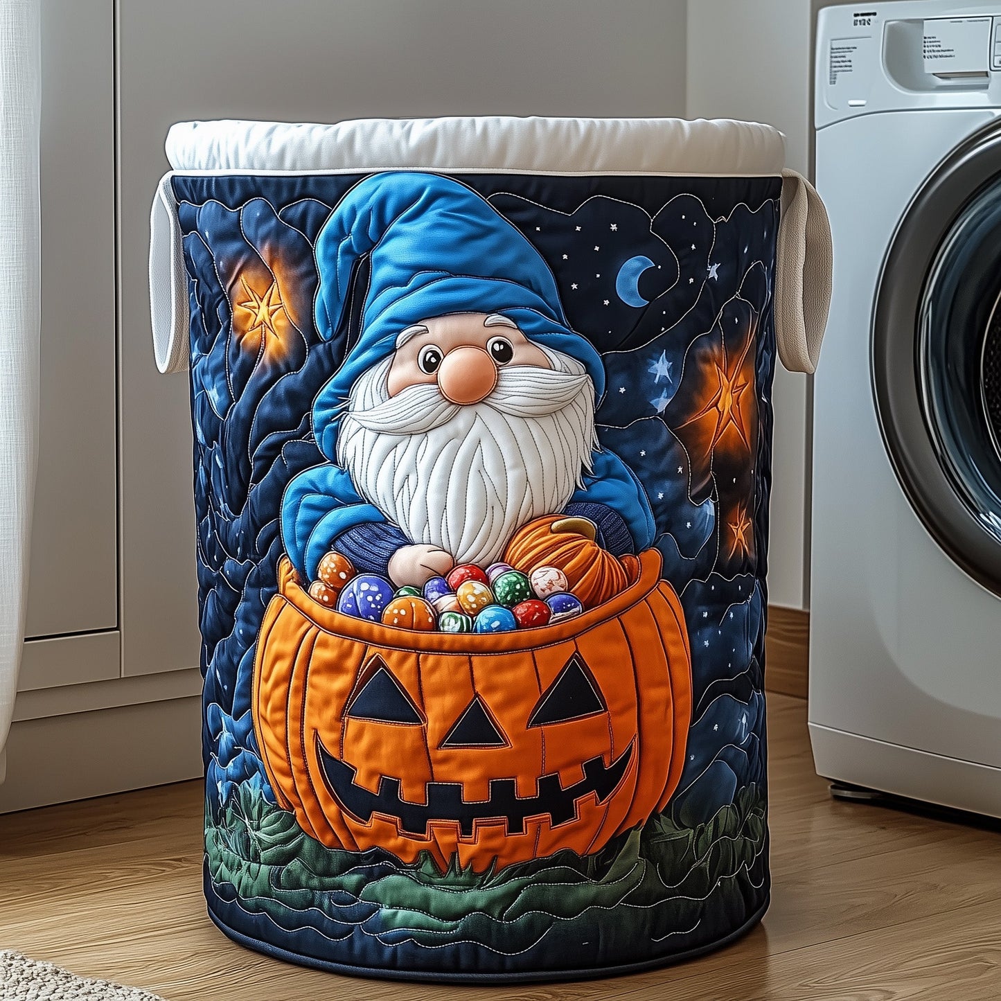 Gnome Quilted Laundry Basket GFTOXM344