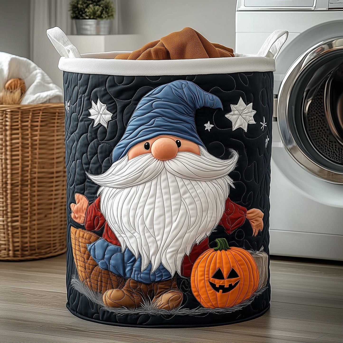Gnome Quilted Laundry Basket GFTOXM345