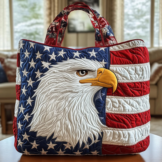 Patriotic Eagle Quilted Tote Bag GFTOXM348