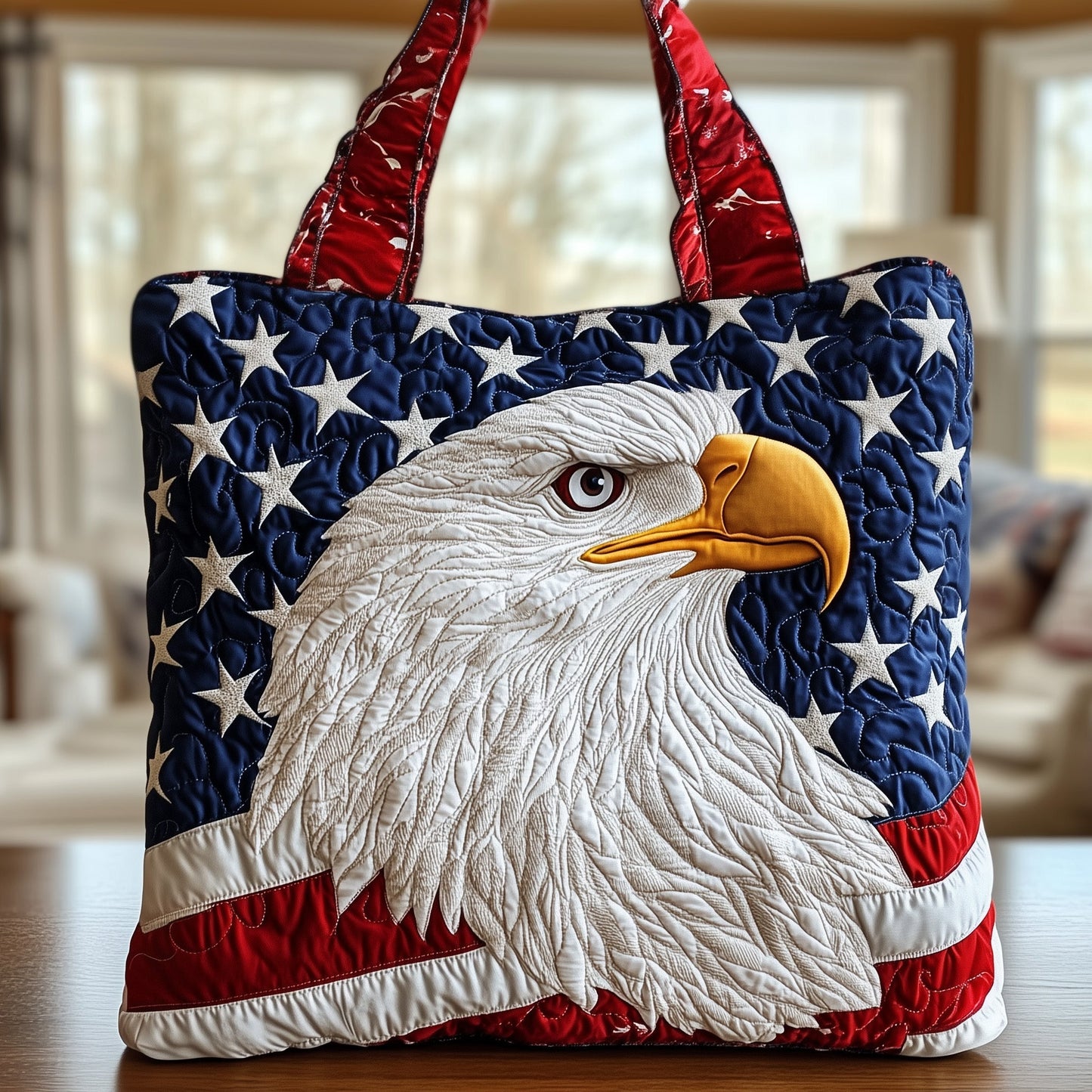 Patriotic Eagle Quilted Tote Bag GFTOXM351