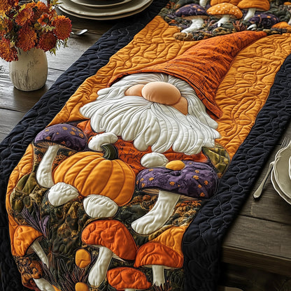 Mushroom Gnome Quilted Table Runner GFTOXM365