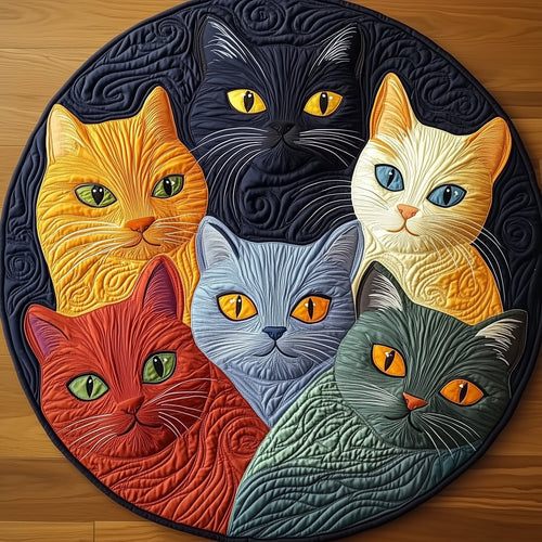 Cat Buddies Quilted Round Mat GFTOXM367