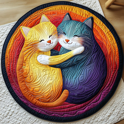 Cat Couple Quilted Round Mat GFTOXM368