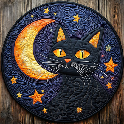 Night Cat Quilted Round Mat GFTOXM370