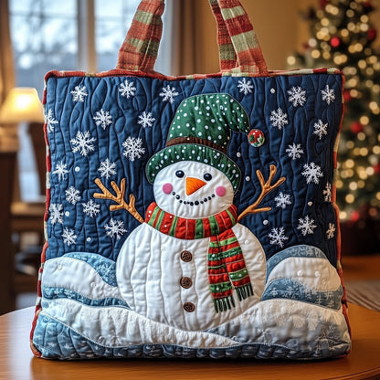 Christmas Snowman Quilted Tote Bag GFTOXM389