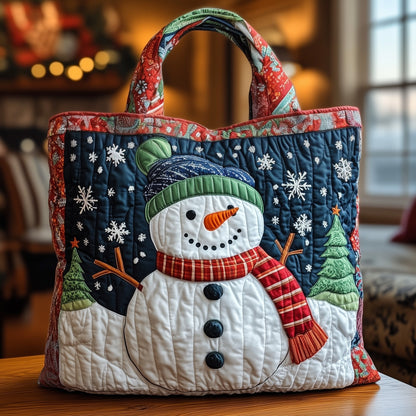 Christmas Snowman Quilted Tote Bag GFTOXM391