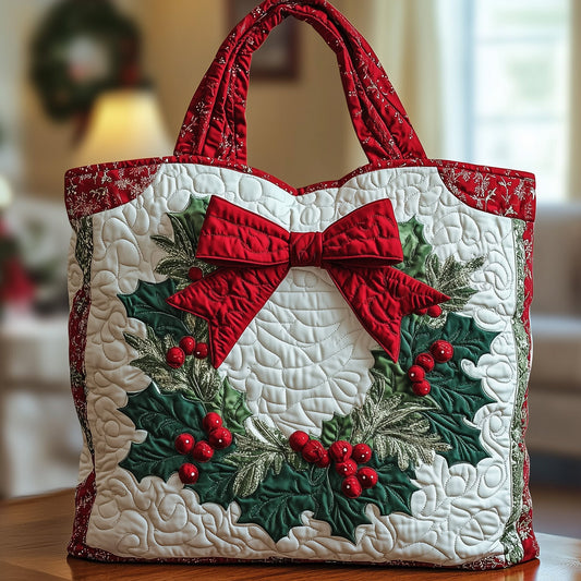 Christmas Wreath Quilted Tote Bag GFTOXM393