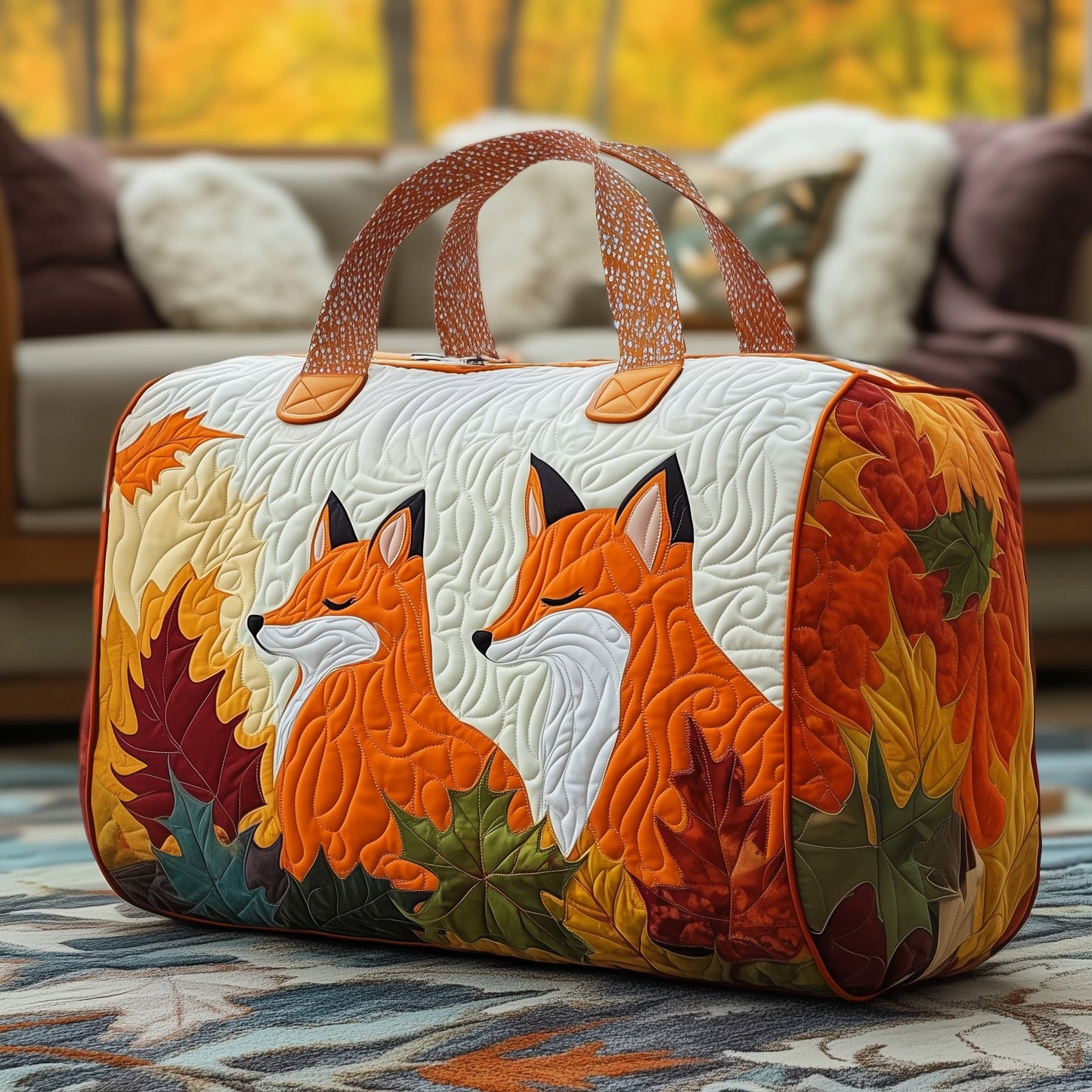 Fall Fox Quilted Duffle Bag GFTOXM417
