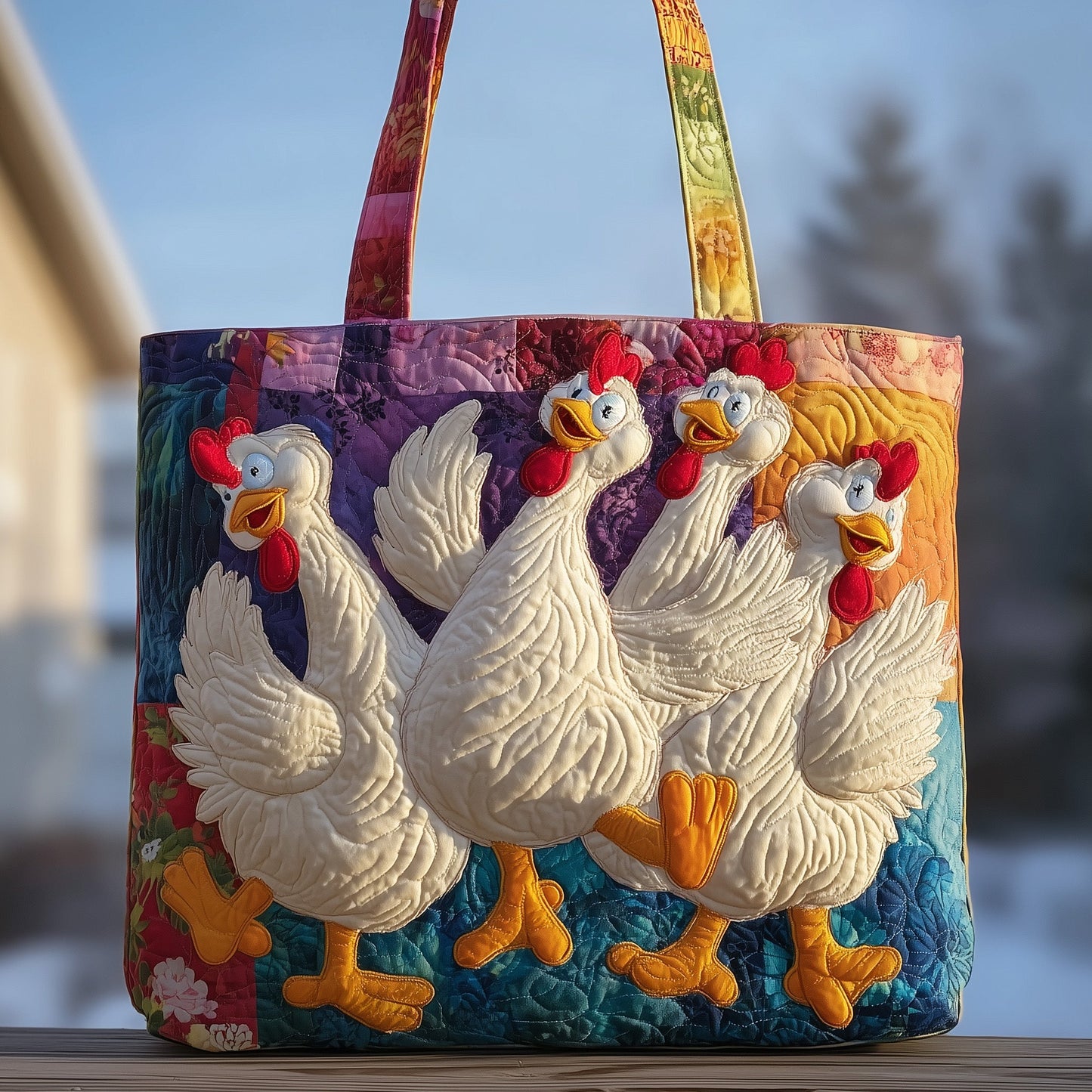 Ballet Chicken Quilted Tote Bag GFTOXM41