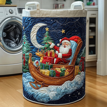 Santa Claus Quilted Laundry Basket GFTOXM421