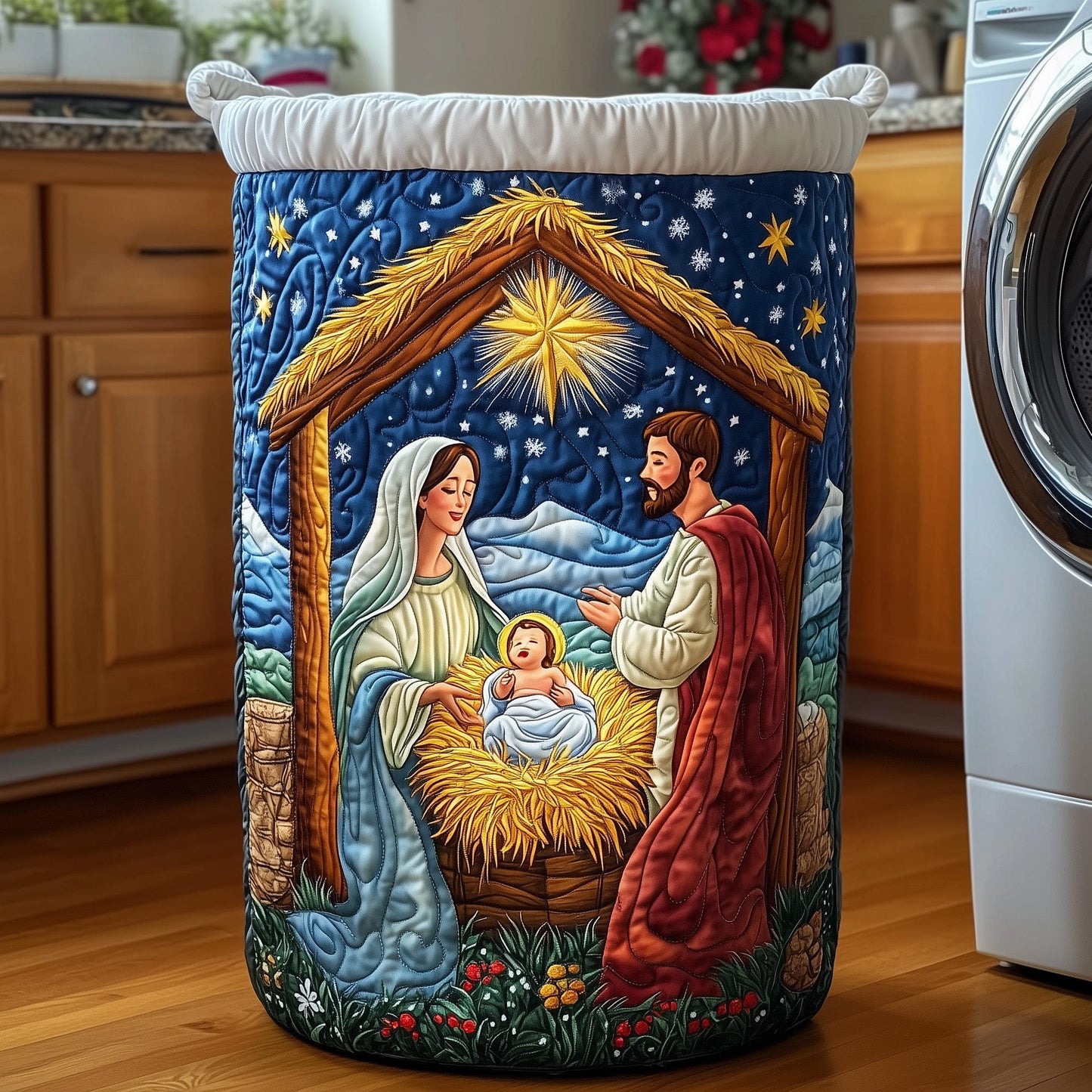 Nativity Quilted Laundry Basket GFTOXM424