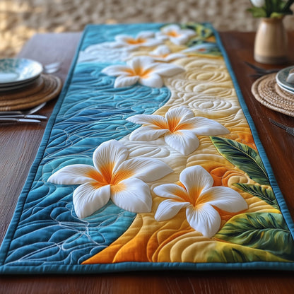 Seashore Plumeria Quilted Table Runner GFTOXM432