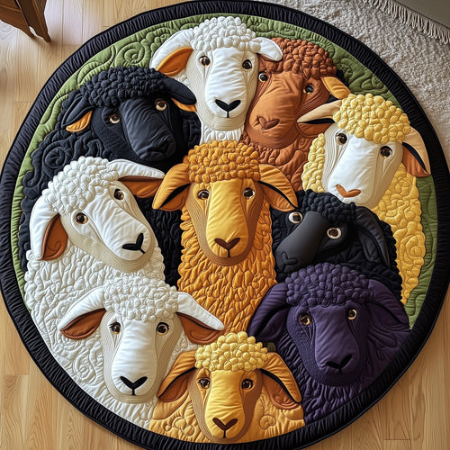 Sheep Buddies Quilted Round Mat GFTOXM436