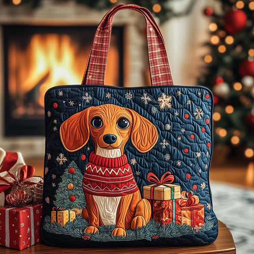 Christmas Dachshund Quilted Tote Bag GFTOXM443