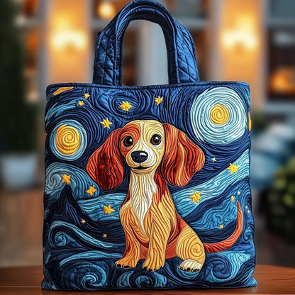 Dachshund Under Stars Quilted Tote Bag GFTOXM444
