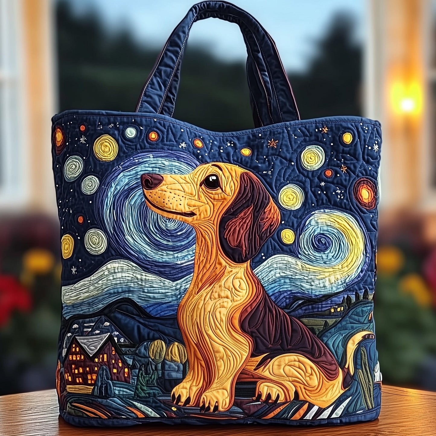 Nighty Dachshund Quilted Tote Bag GFTOXM445