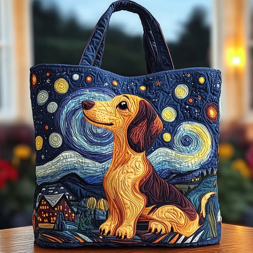 Nighty Dachshund Quilted Tote Bag GFTOXM445