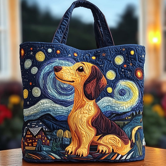 Nighty Dachshund Quilted Tote Bag GFTOXM445