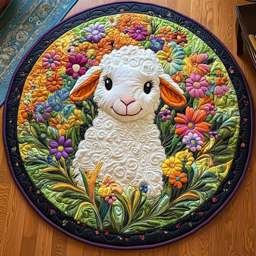 Adorable Lamb Quilted Round Mat GFTOXM453