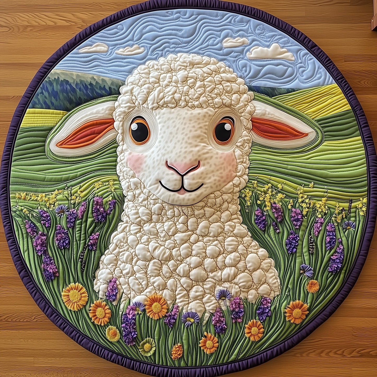 Sheep Quilted Round Mat GFTOXM454