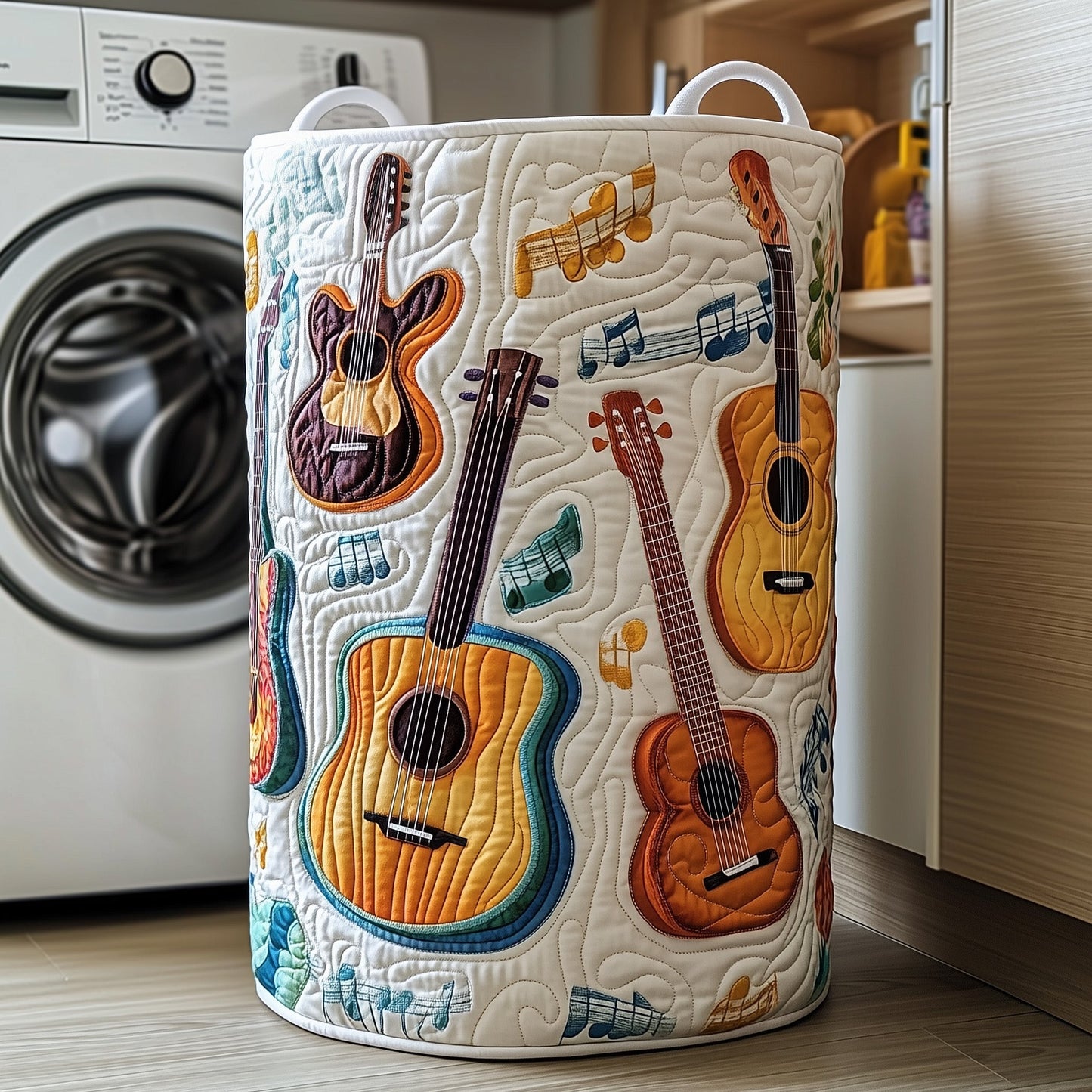 Guitar Band Quilted Laundry Basket GFTOXM457