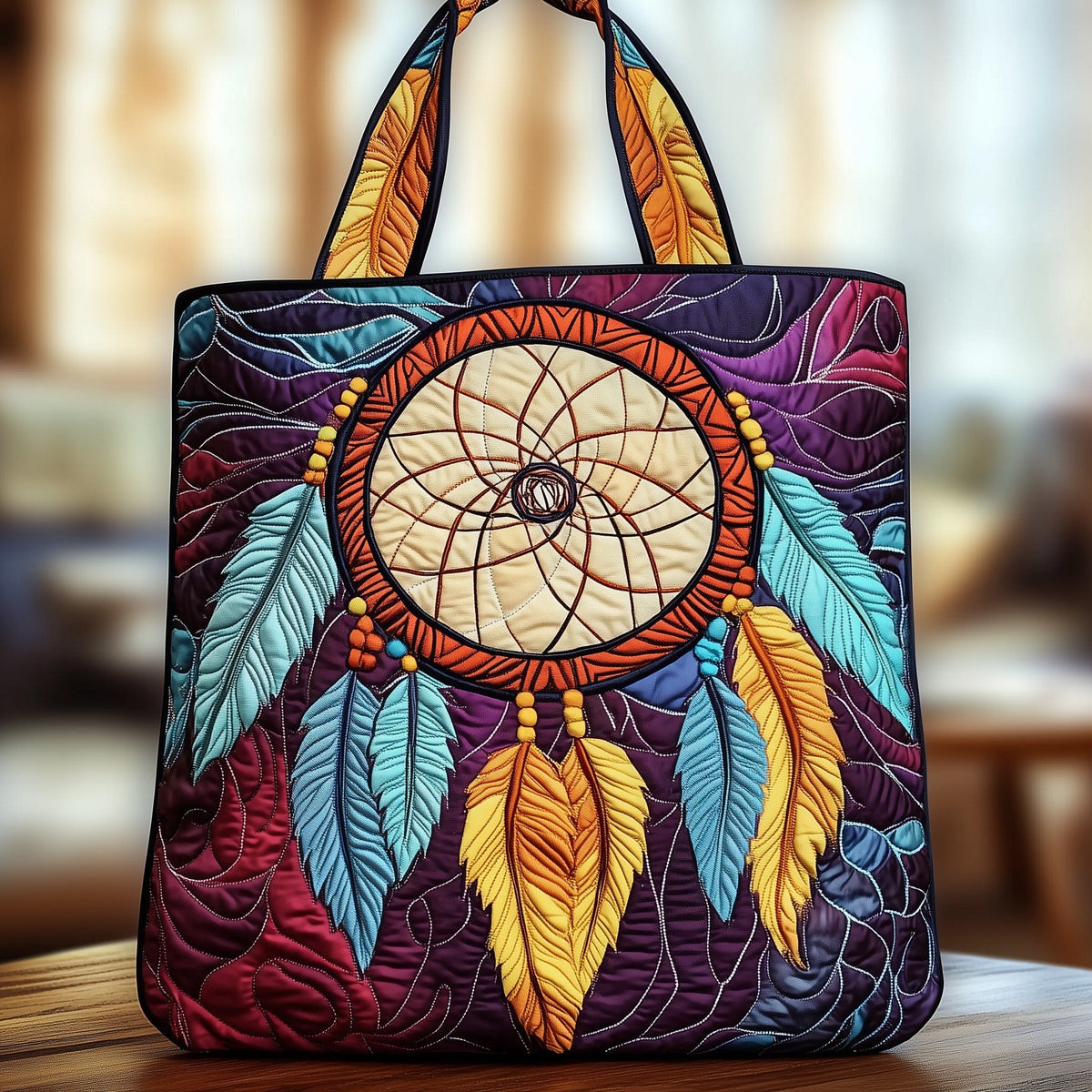Native Dreamcatcher Quilted Tote Bag GFTOXM466