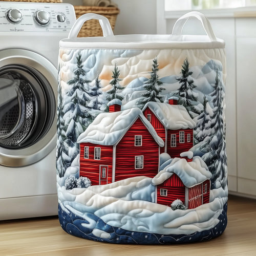 Christmas Village Quilted Laundry Basket GFTOXM480