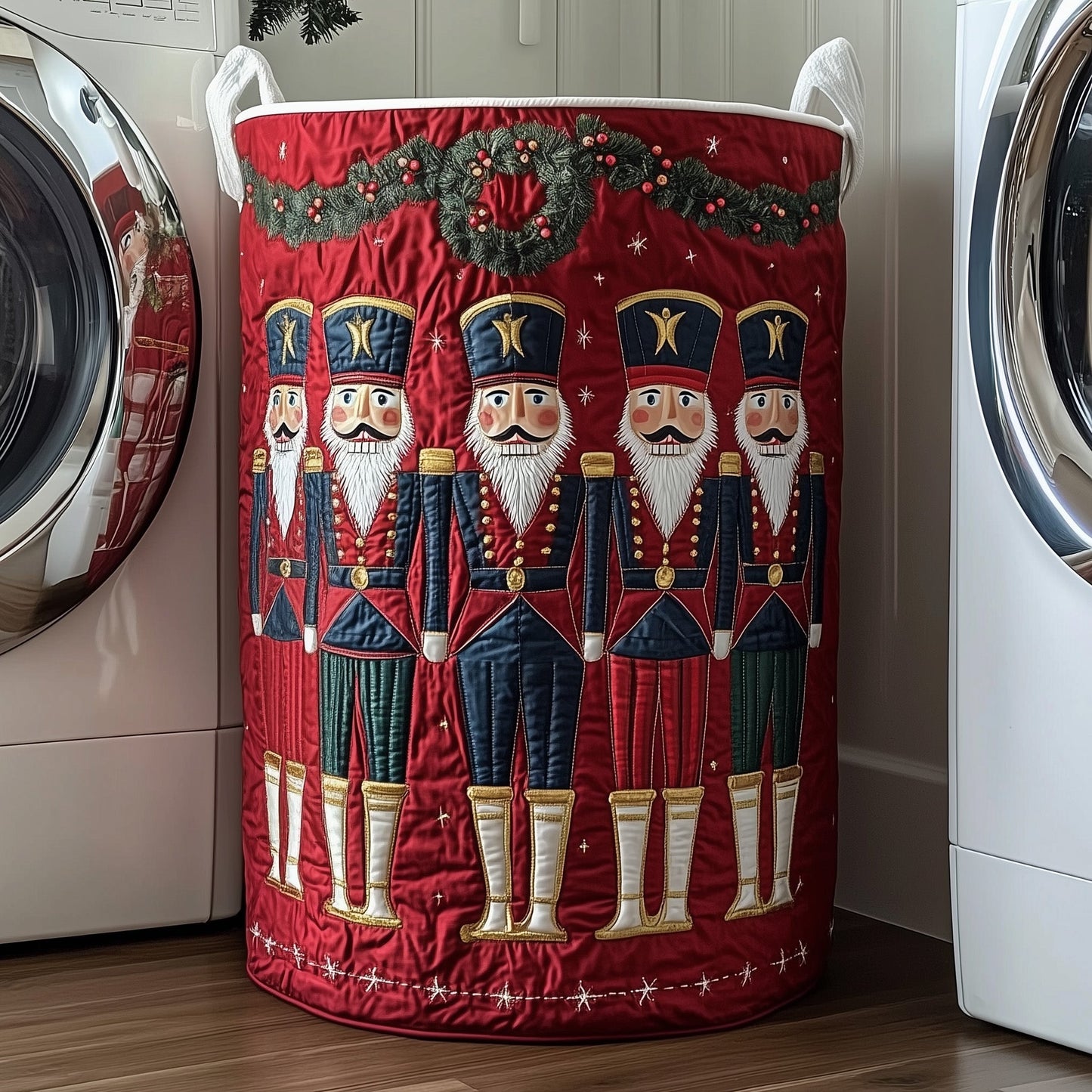 Christmas Nutcracker Quilted Laundry Basket GFTOXM484