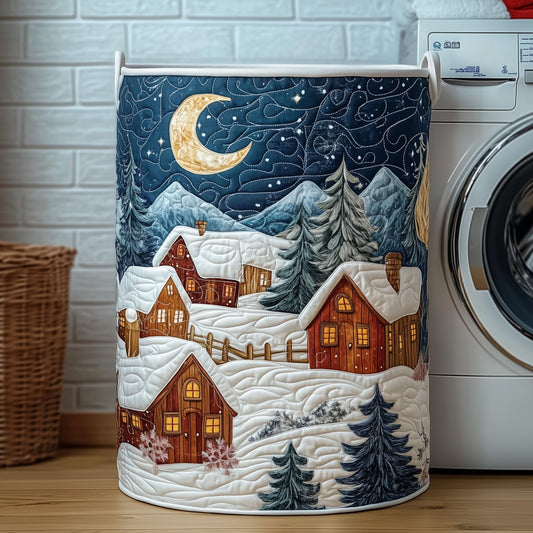 Christmas Village Quilted Laundry Basket GFTOXM490