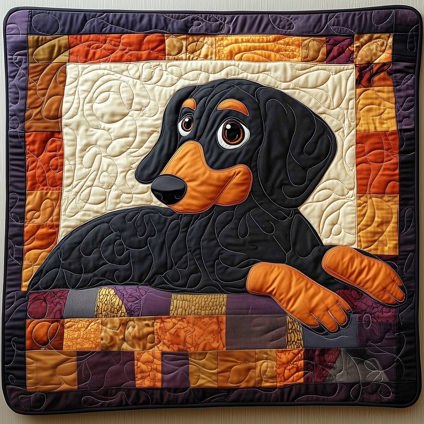 Dachshund Quilted Table Topper GFTOXM495