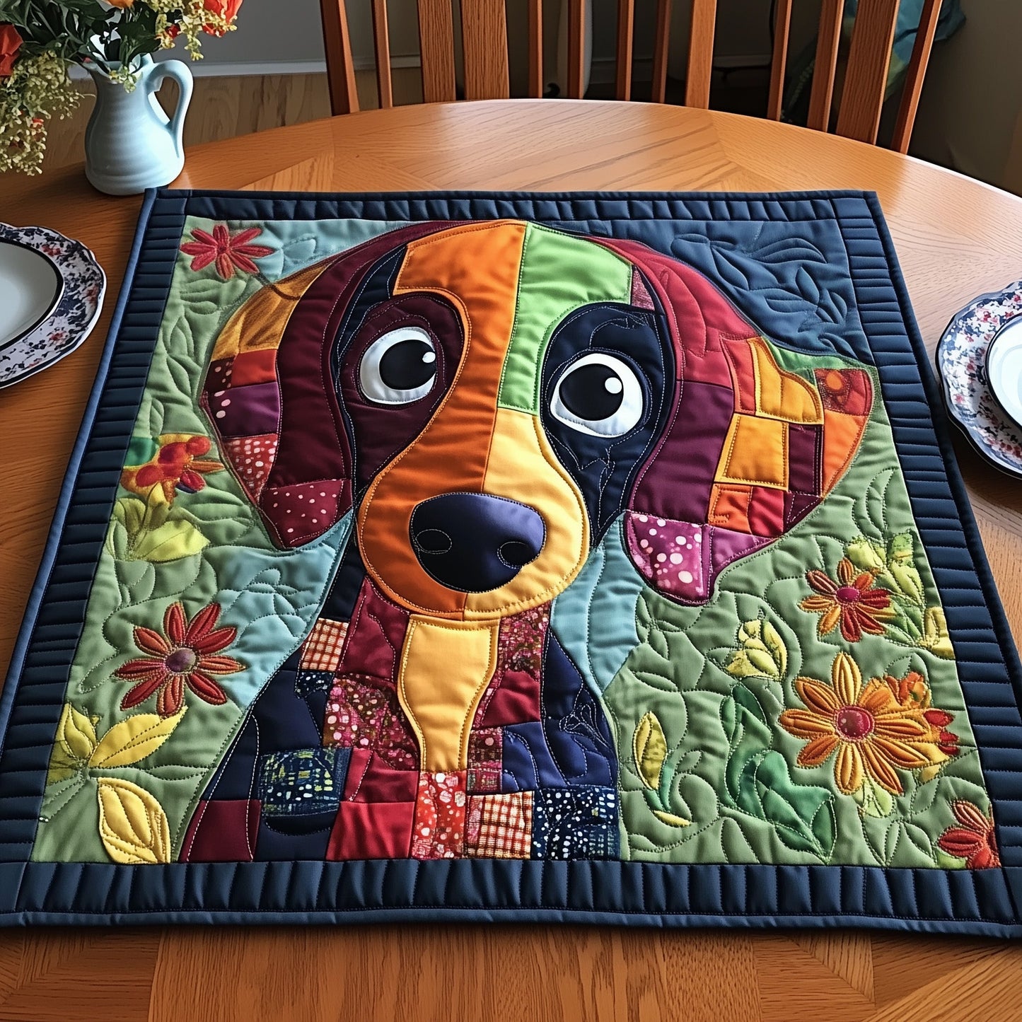Dachshund Quilted Table Topper GFTOXM497
