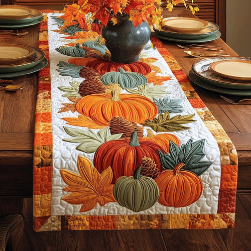 Pumpkin Autumn Quilted Table Runner GFTOXM52