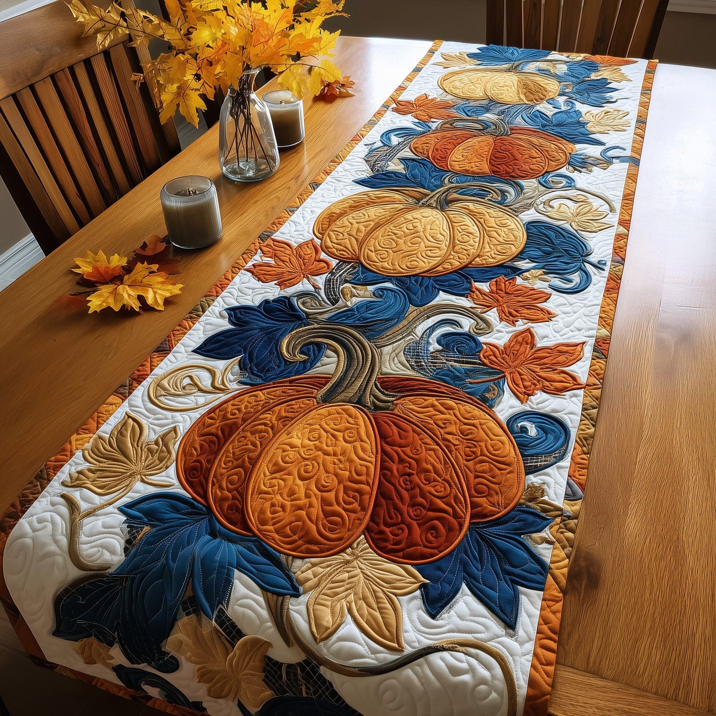 Autumn Pumpkin Quilted Table Runner GFTOXM65