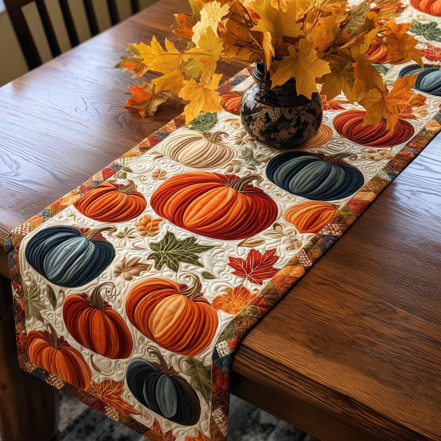 Autumn Pumpkin Quilted Table Runner GFTOXM66