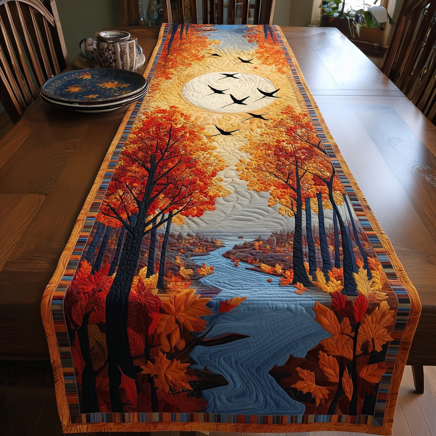 Beautiful Autumn Quilted Table Runner GFTOXM67