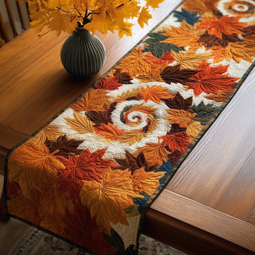 Autumn Maple Leaves Quilted Table Runner GFTOXM69