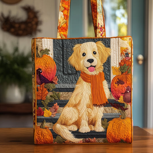 Autumn Golden Retriever Quilted Tote Bag GFTOXM70