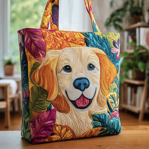 Colorful Golden Retriever Quilted Tote Bag GFTOXM73
