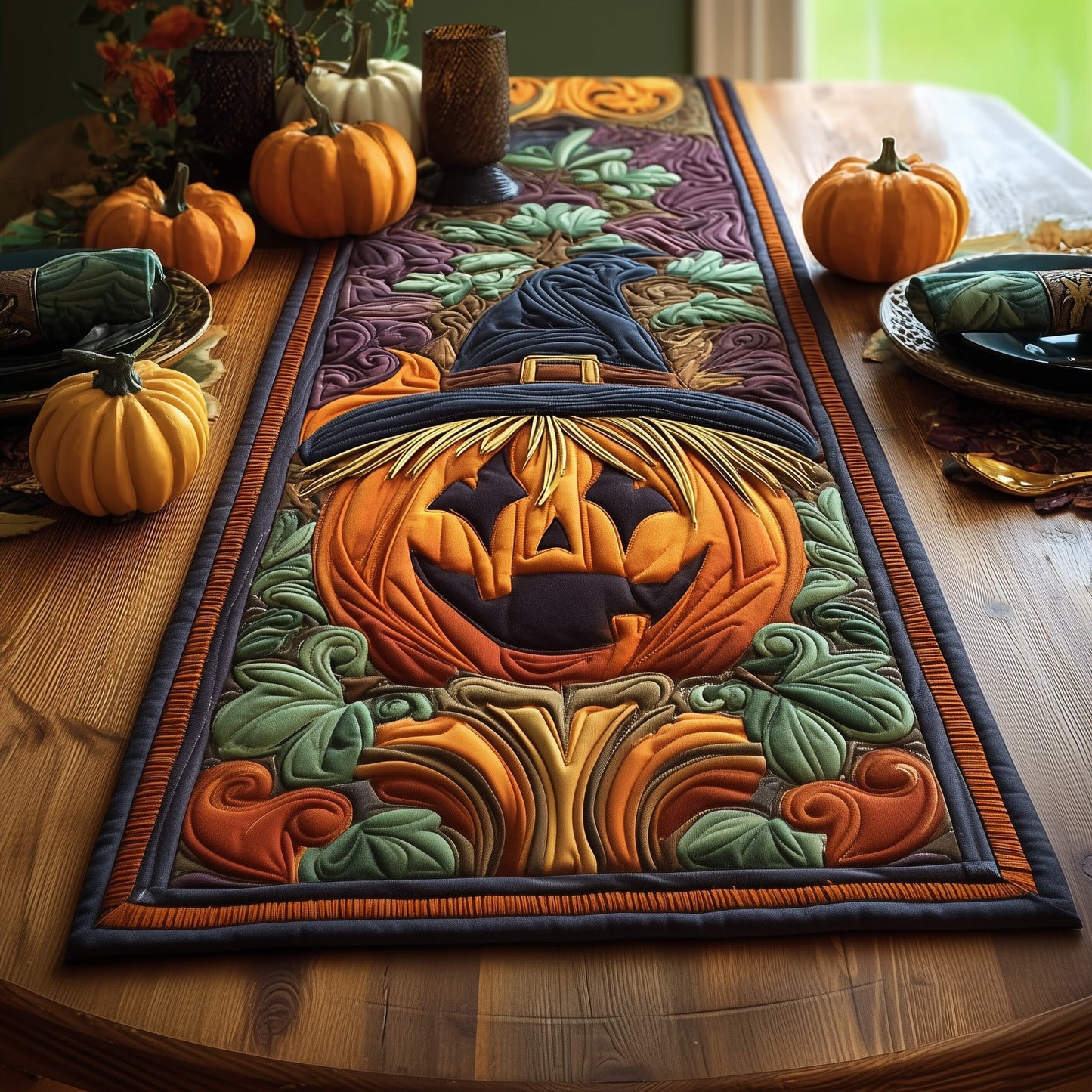Cozy Autumn Welcome Quilted Table Runner GFTOXM75