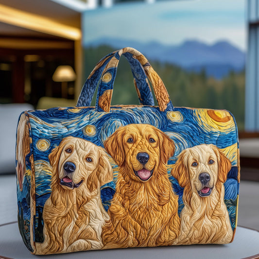 Starry Night Golden Retriever Quilted Duffle Bag GFTOYC07