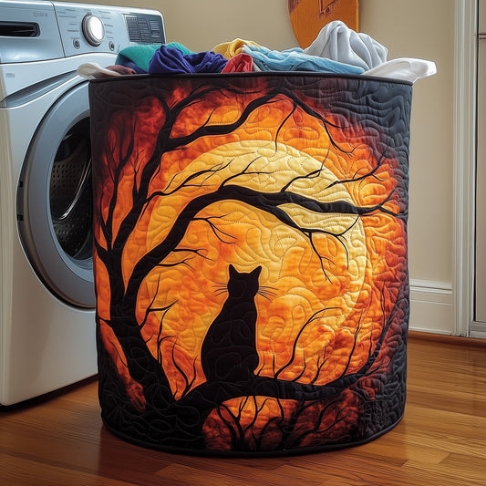 Sunset Cat Quilted Laundry Basket GFTOYC1007