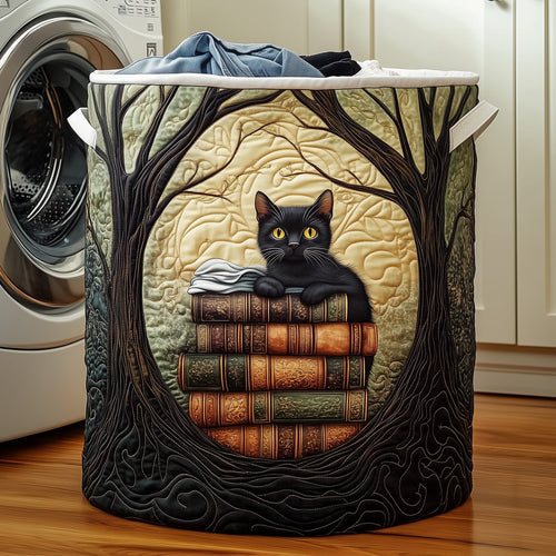 Book Cat Quilted Laundry Basket GFTOYC1009