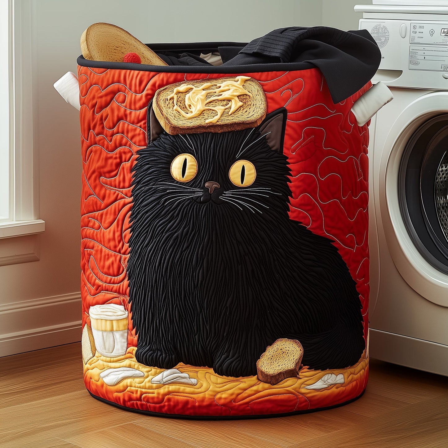 Toast Cat Quilted Laundry Basket GFTOYC1010