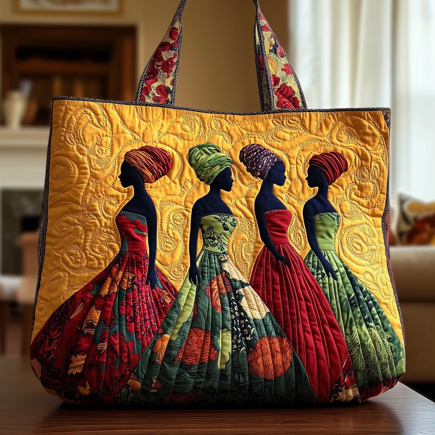 African silhouettes Quilted Tote Bag GFTOYC1068