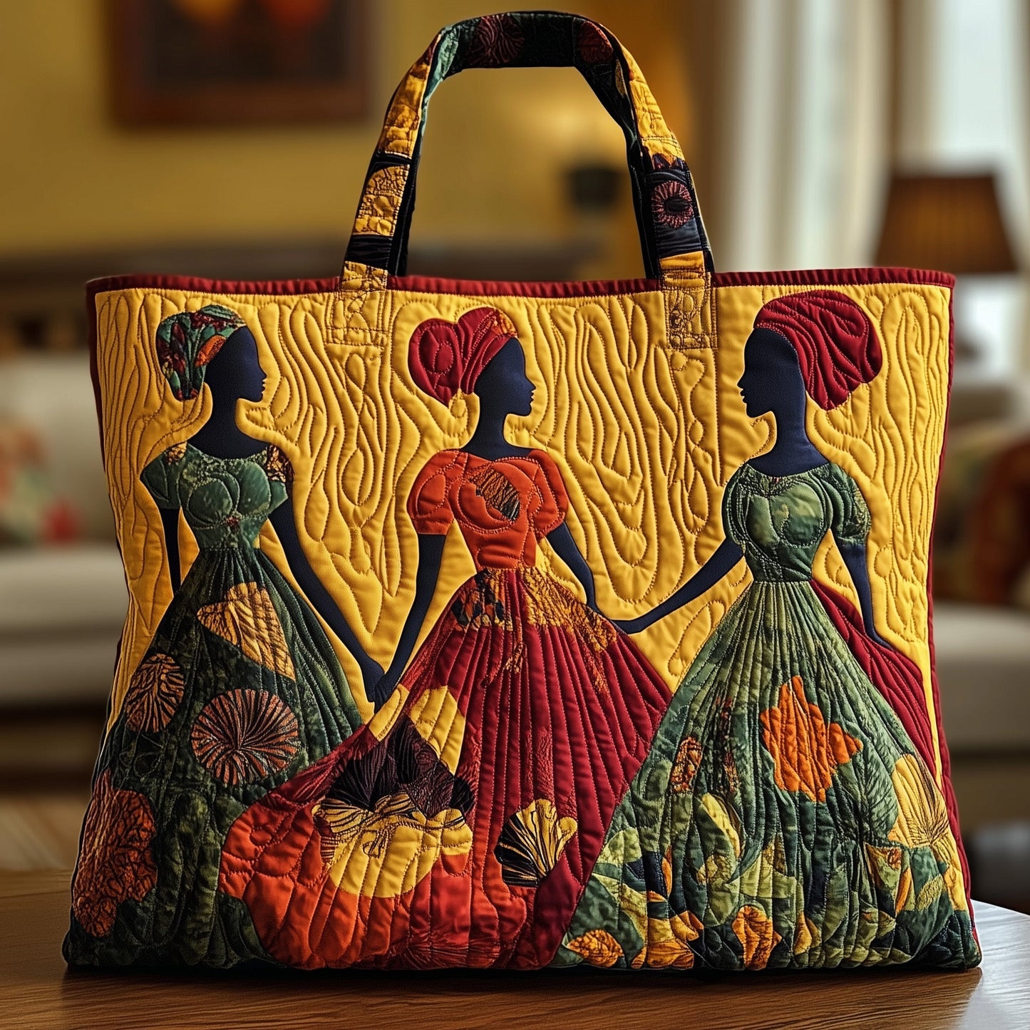 African silhouettes Quilted Tote Bag GFTOYC1069