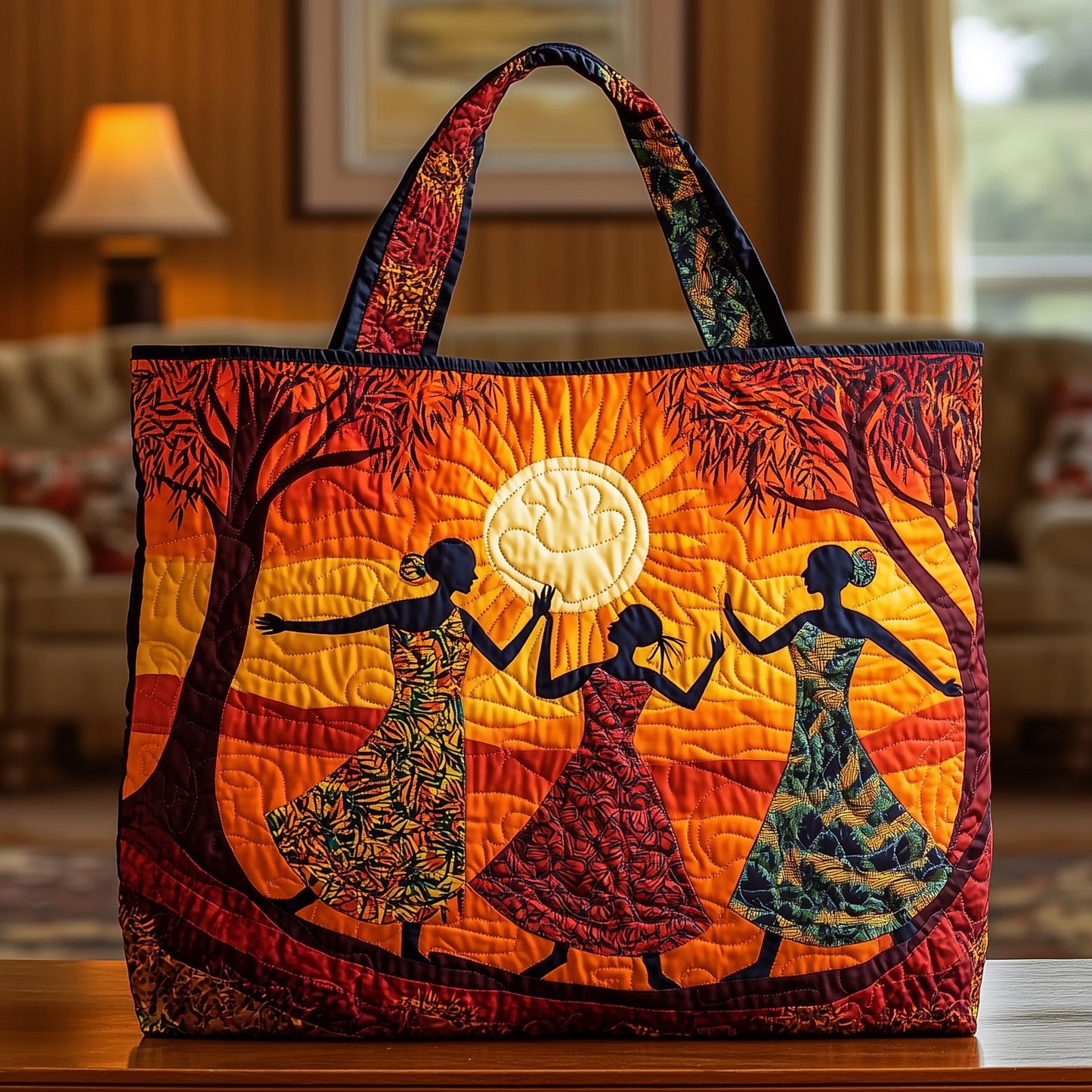 African silhouettes Quilted Tote Bag GFTOYC1072