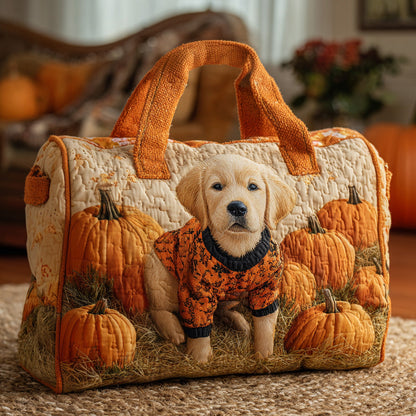 Pumpkin Golden Retriever Quilted Duffle Bag GFTOYC10