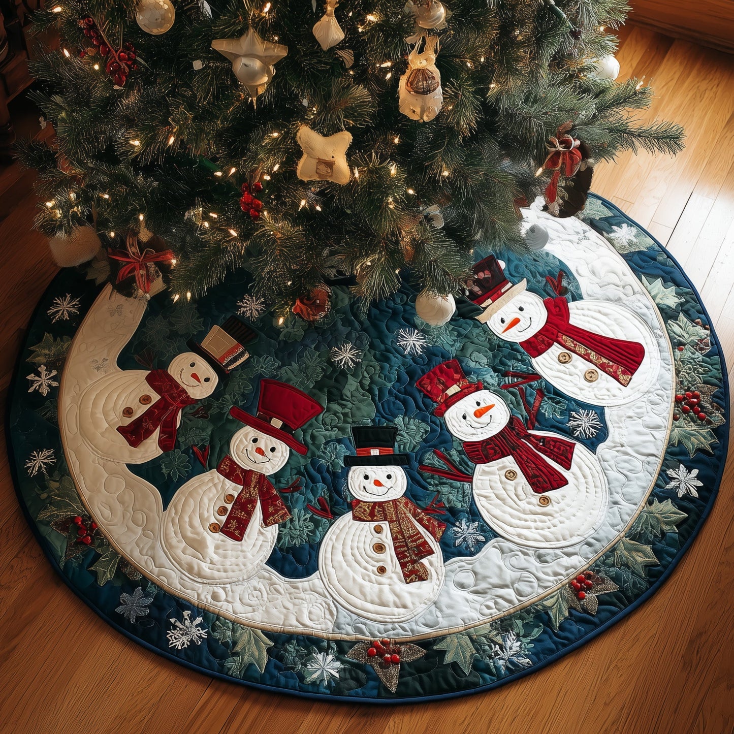Snowy Spirit Quilted Tree Skirt GFTOYC1109